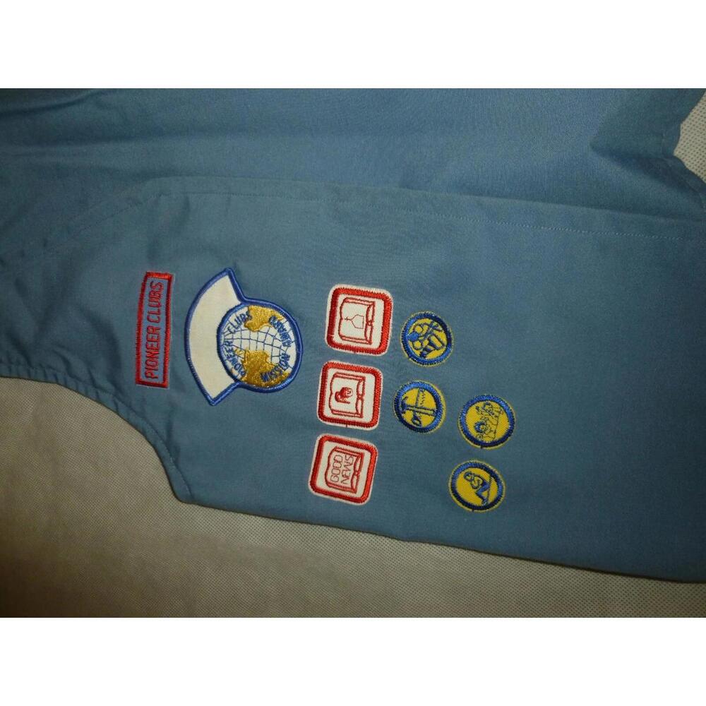 Vintage Pioneer Clubs Vest Patches Voyagers Mission‎ Award Good News L/XL - Picture 2 of 5